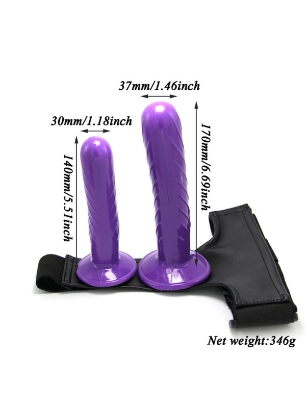 censan-mor-double-dong-titresimli-belden-baglamali-cift-tarafli-bisex-dildo-vibrator-1278539-2