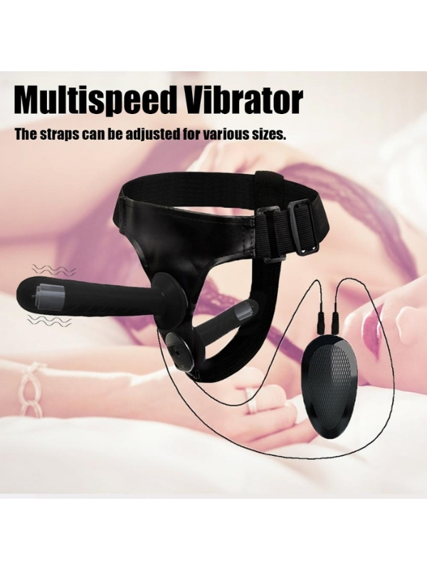 censan-siyah-double-dong-titresimli-belden-baglamali-cift-tarafli-bisex-dildo-vibrator-1278556-1