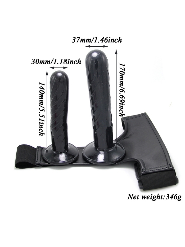 censan-siyah-double-dong-titresimli-belden-baglamali-cift-tarafli-bisex-dildo-vibrator-1278557-2