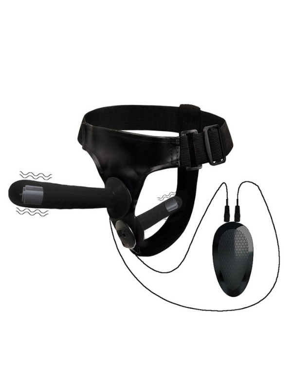 censan-siyah-double-dong-titresimli-belden-baglamali-cift-tarafli-bisex-dildo-vibrator-1278558-3