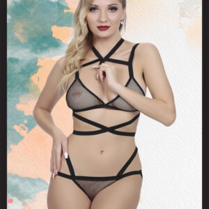 Censan Siyah File Detaylı Fantezi İç Çamaşır Takımı