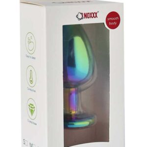 Censan Taşlı Çok Renkli Çelik Anal Plug - Orta Boy